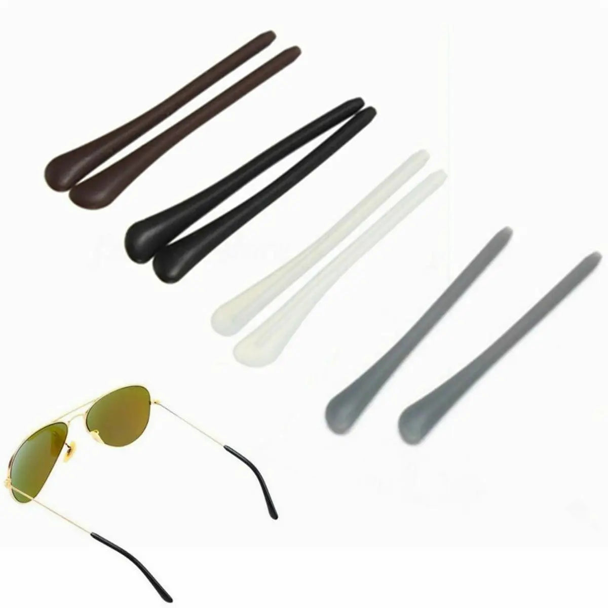 1Pairs Glasses Eyeglasses Sunglasses Spectacle Temple Tips End Arm Cover Replacement Ear Tubes Silicone