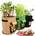 Heavy Duty Thickened Nonwoven Fabric Pots Grow Bags with Strap Handles Tan