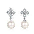 925 Sterling Silver Luxury Earrings Women 0.31ct Moissanite Diamond Earing 8-9mm Pearl Can Without Pearl Earring Wholesale