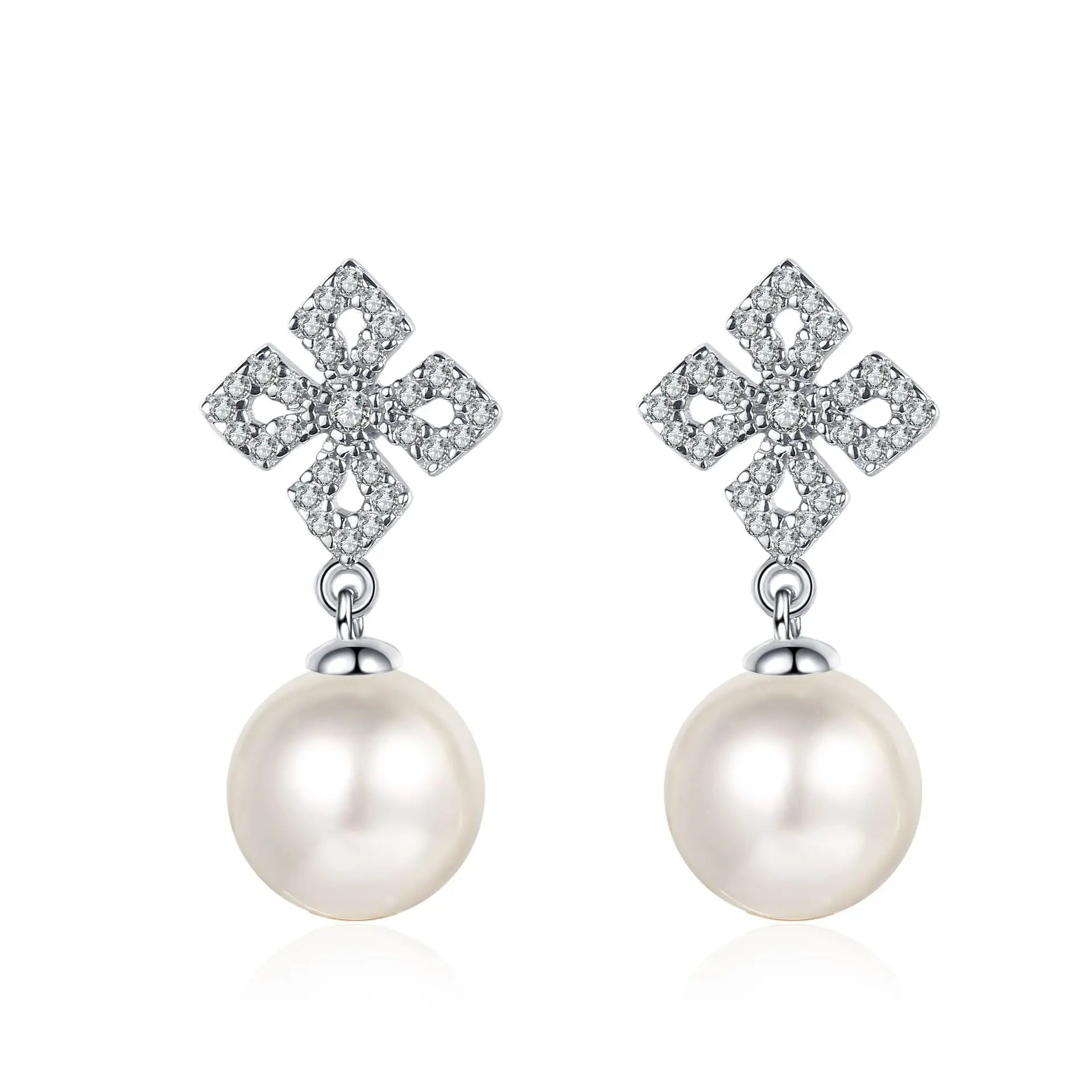 925 Sterling Silver Luxury Earrings Women 0.31ct Moissanite Diamond Earing 8-9mm Pearl Can Without Pearl Earring Wholesale