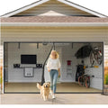 Fiberglass Mesh Magnetic Curtain Door Garage Screen Doors for 2 Car Garage