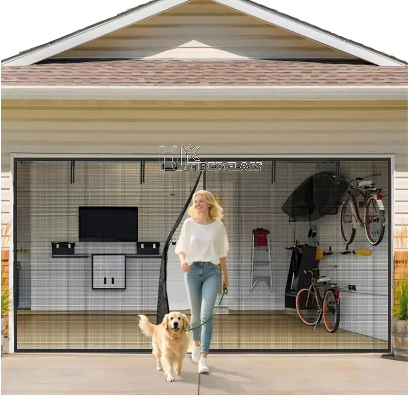 Fiberglass Mesh Magnetic Curtain Door Garage Screen Doors for 2 Car Garage