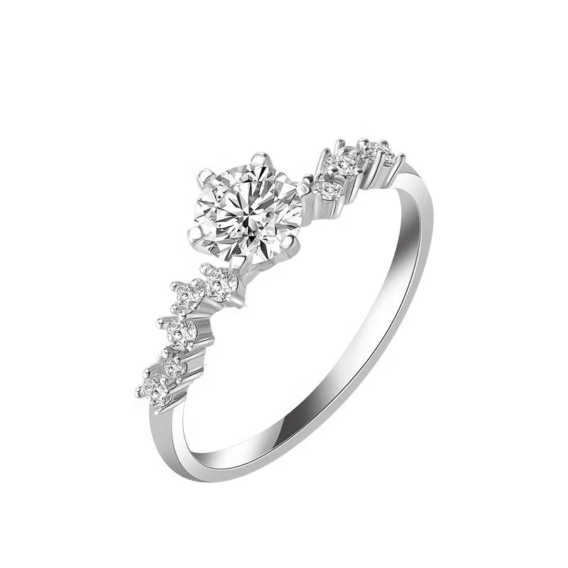 Luxury Jewelry Radiant Six-prong Star-studded Ring D Color Moissanite Engagement Rings 925 Sterling Silver 1ct Carat for Women