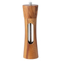 Acacia Wood Pepper Grinder Transparent Acrylic Ceramic Grinding Core Kitchen Seasoning Bottle for Black Pepper Sea Restaurants
