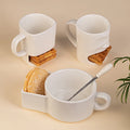 Custom Logo 180ML 220mML Ceramic Cookie Mug with Holder Porcelain Biscuits Sublimation Mugs for Coffee Tea Milk White Color