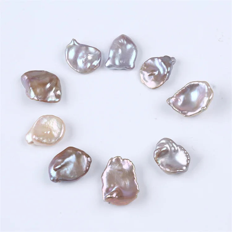 15-16mm Natural Purple Big Keshi Pearls Loose Pearl for Jewelry Making