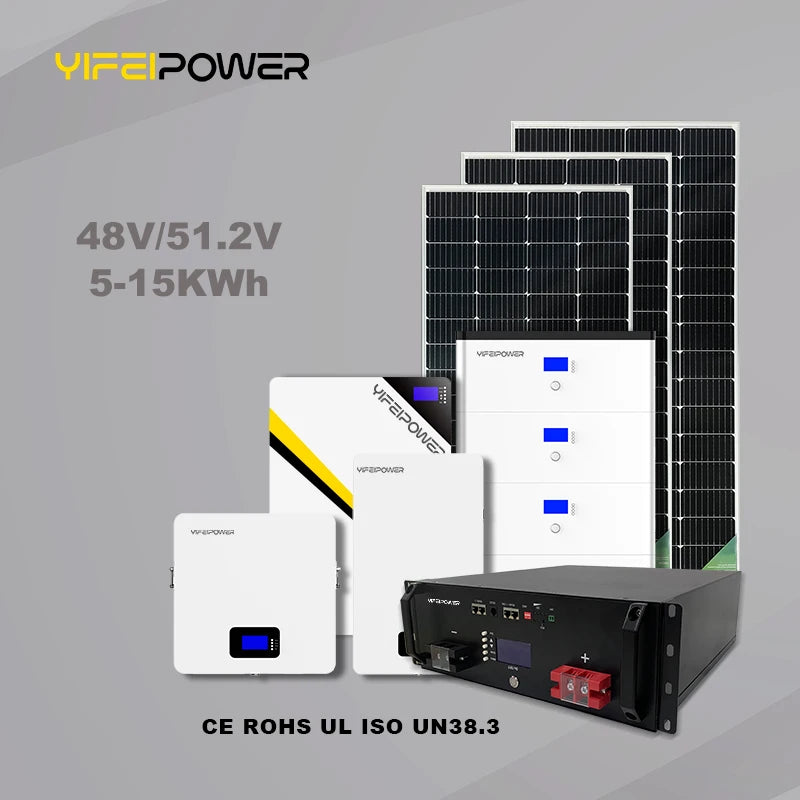 Home Off-Grid 15KWH 10KWH 5KWH Solar Battery System Lifepo4 Cell MPPT Controller Pure Sine Wave Inverter for House Solar Energy