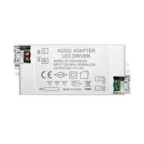 24V 2.5A 60W AC-DC LED Driver Single Output Universal Constant Voltage Safety Mark 76*38*23mm for 47Hz~63Hz