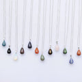 Wholesale Silver Plated Amethyst Agate Natural Stone Teardrop Waterdrop Crystal Ellipse Gemstone Pendants