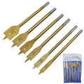 6Pcs/Set Titanium Coated Hex Shank Spade Drill Bit Flat Boring Bit Wood Drill Bit Hole Saw Power Tool Paddle Brocas Para Madera