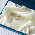 GR026 New Arrived 14k Gold Filled Simple Band Blue Opal Ring for Women