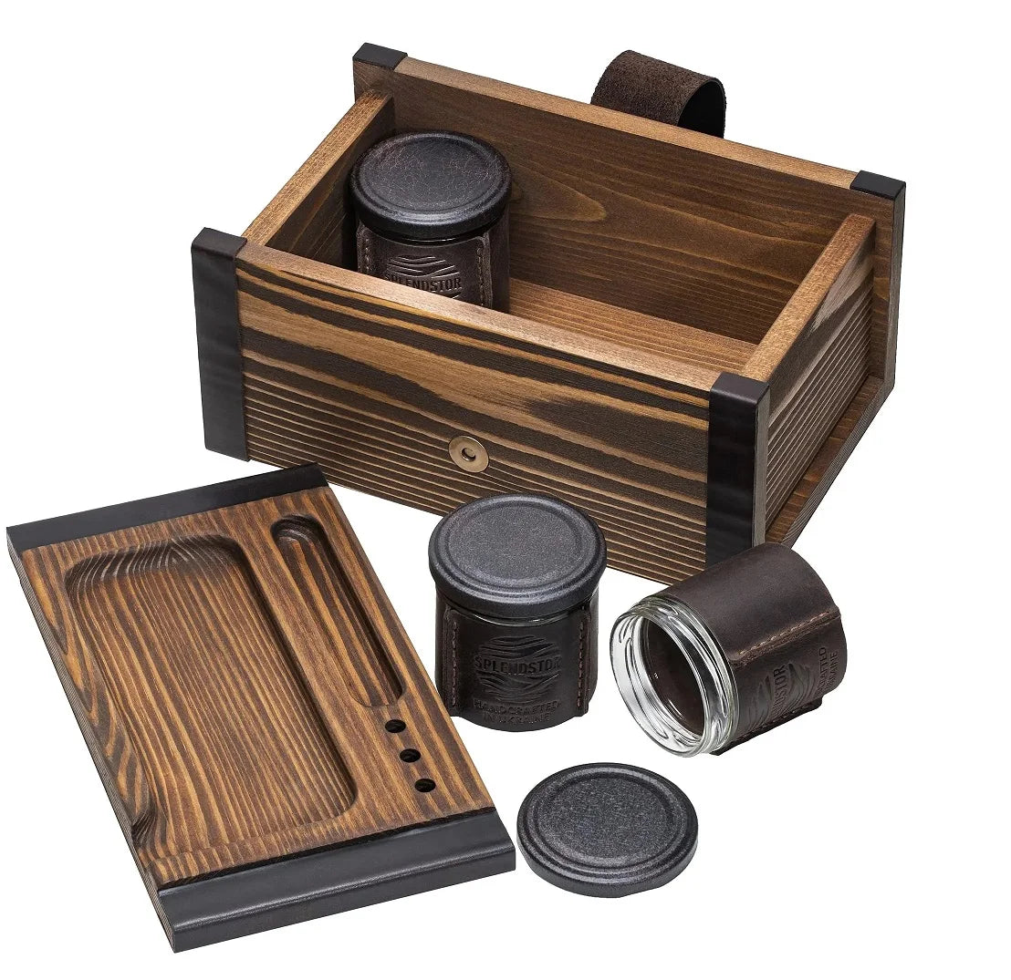 Handmade Eco-Friendly Wooden Multifunction Smell Proof Food Container Storage Hash Herb Box Organizer Vanilla Grinder Smoking