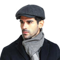Men's Winter Wool Beret Newsboy Driving Octagonal Cap Adjustable Tweed Derby Cabbie Hats