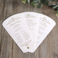 Three Pages Gold Foil Wedding Ceremony Program Fans White Cardboard Paper Wedding Invitation for Wedding Event