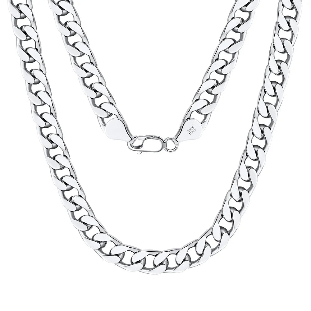 Fine Curb Chain Men Necklace Chunky 925 Sterling Silver Simply 6mm Thick Curb Chain Necklace for Man Wholesale