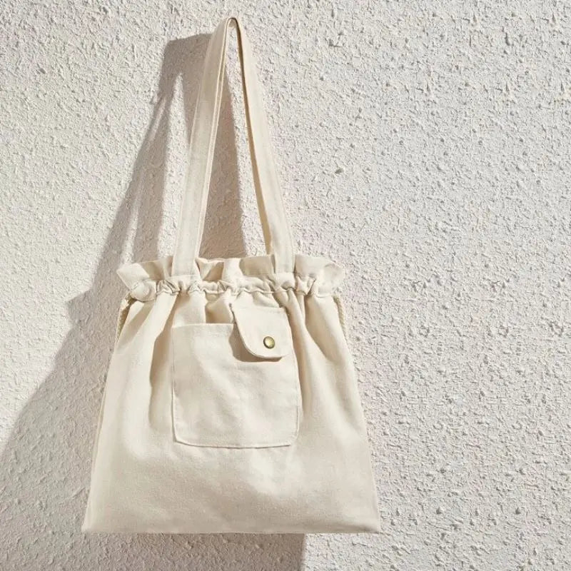 New Arrival in Bulk Clothes Coton Zipper Pocket Drawstring Bags Small