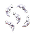 19x9MM Moon Face Charms Antique Silver Color Pendants DIY Crafts Making Findings Handmade Tibetan Jewelry