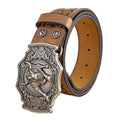 Manufacturer Wholesale Custom Zinc Alloy Mens Western Cowboy PU Leather Belt Ox With Horn for Men and Women