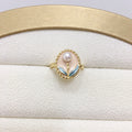 2025 18K Gold-plated Oil Painting Style Fashion Design Natural Pearl Ring Wholesale