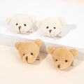 CN 4Pcs Cartoon Plush Bear Head Hair Pins for Girls Kids Cute Sparkly Glitter Bear Hair Clip Princess Gift