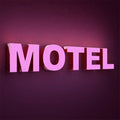 Frontlit Hot Pink LED Channel Letters Sign Car Travel Motel Channel Letters