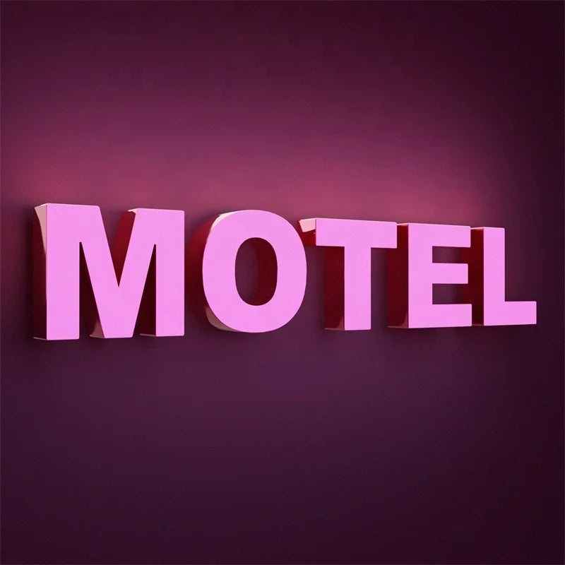 Frontlit Hot Pink LED Channel Letters Sign Car Travel Motel Channel Letters