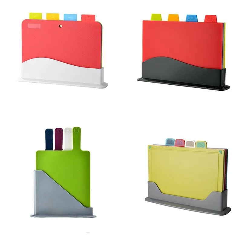 Plastic 4pcs Index Chopping Cutting Board Set
