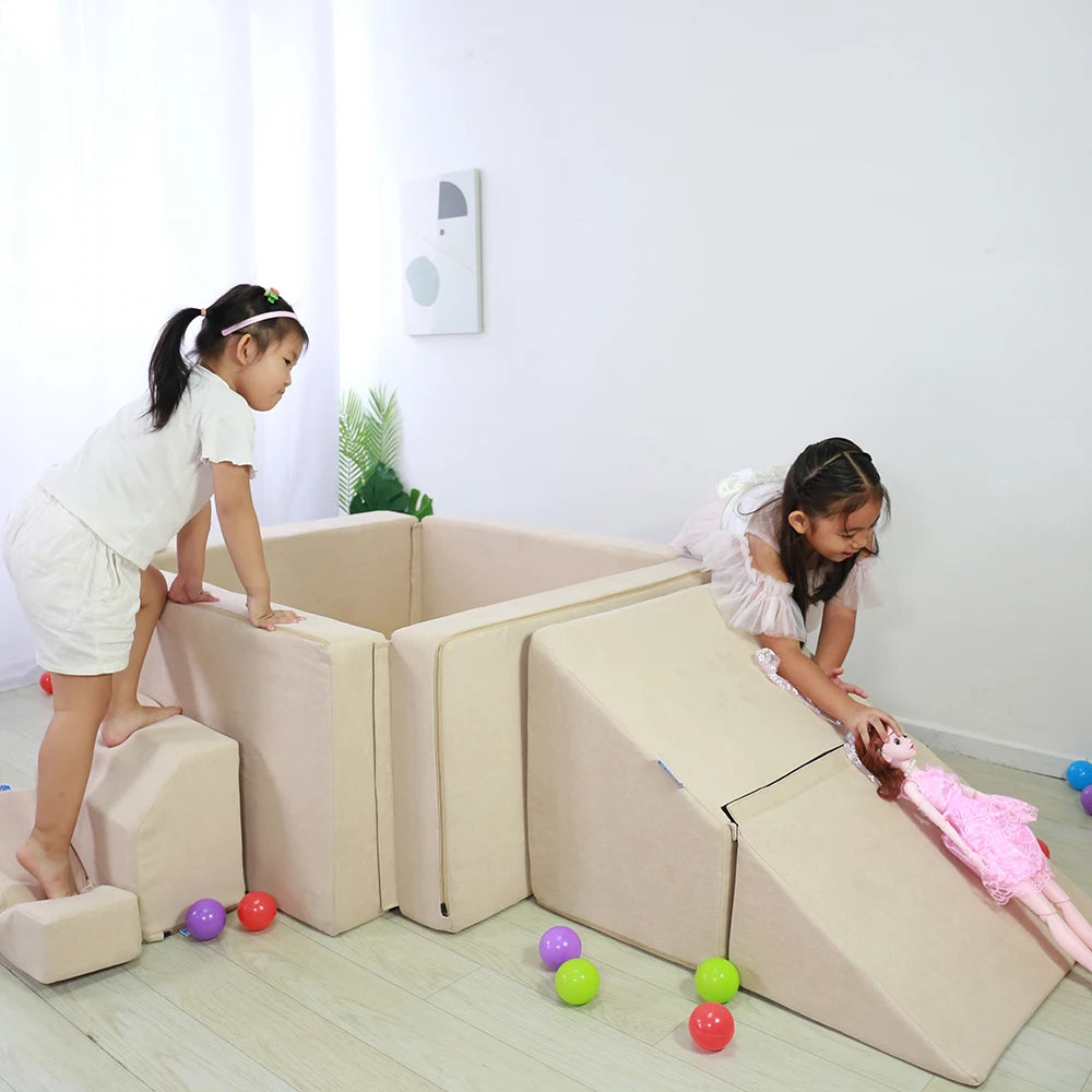 Castle Design Kids Play Sofa Foam Blocks Sectional Modern Foldable Foam Play Cushion Mats Kids Corner Room Couches Luxury Couch