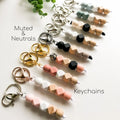 Bohemian Style Soft Silicone Bead Keychain Fashionable Blue Black Pink Irregular Square Bead Keychain for Gifts