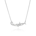 Hot Selling Shark-Themed Stainless Steel Necklace for Women Silver Plated Link Chain for Gift Wedding Party Rhodium Plated