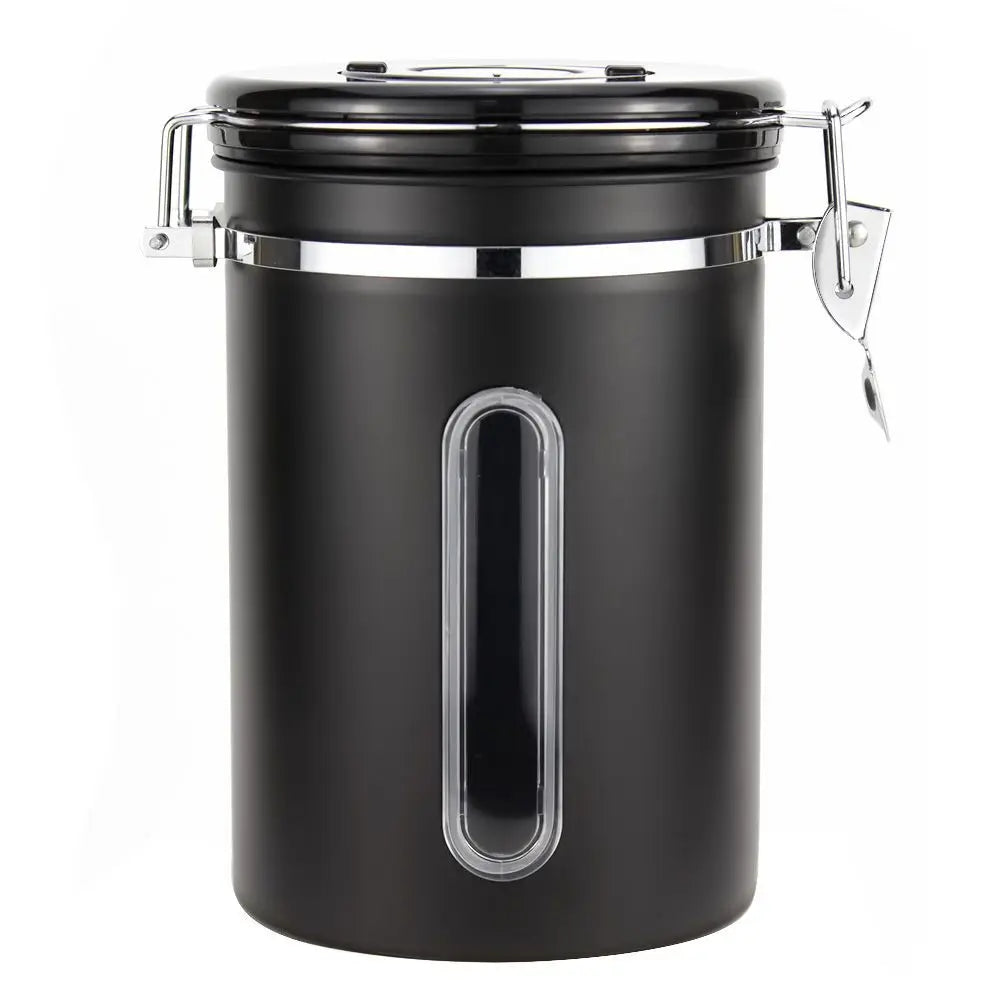 Coffee Storage Sealed Tank Date Tracker  Vacuum Transparent Visible One-way Exhaust Valve Scoop Coffee Bean Storage Containers