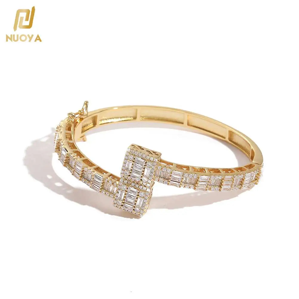 Hip Hop Jewelry Diamond Bracelet Iced Out Cubic Zirconia Bracelets Jewelry Miami Baguette Bangle for Women