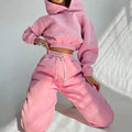 L230103 Custom Workout 2 Piece Sweatpants and Hoodie Set Women Set Streetwear Crop Hoodie Tracksuits for Women Hoodie Set