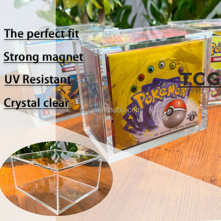 TCG Custom Clear Pokemon 1st Edition Fossil Booster Box ENGLISH WOTC 36 Packs Acrylic Display Case