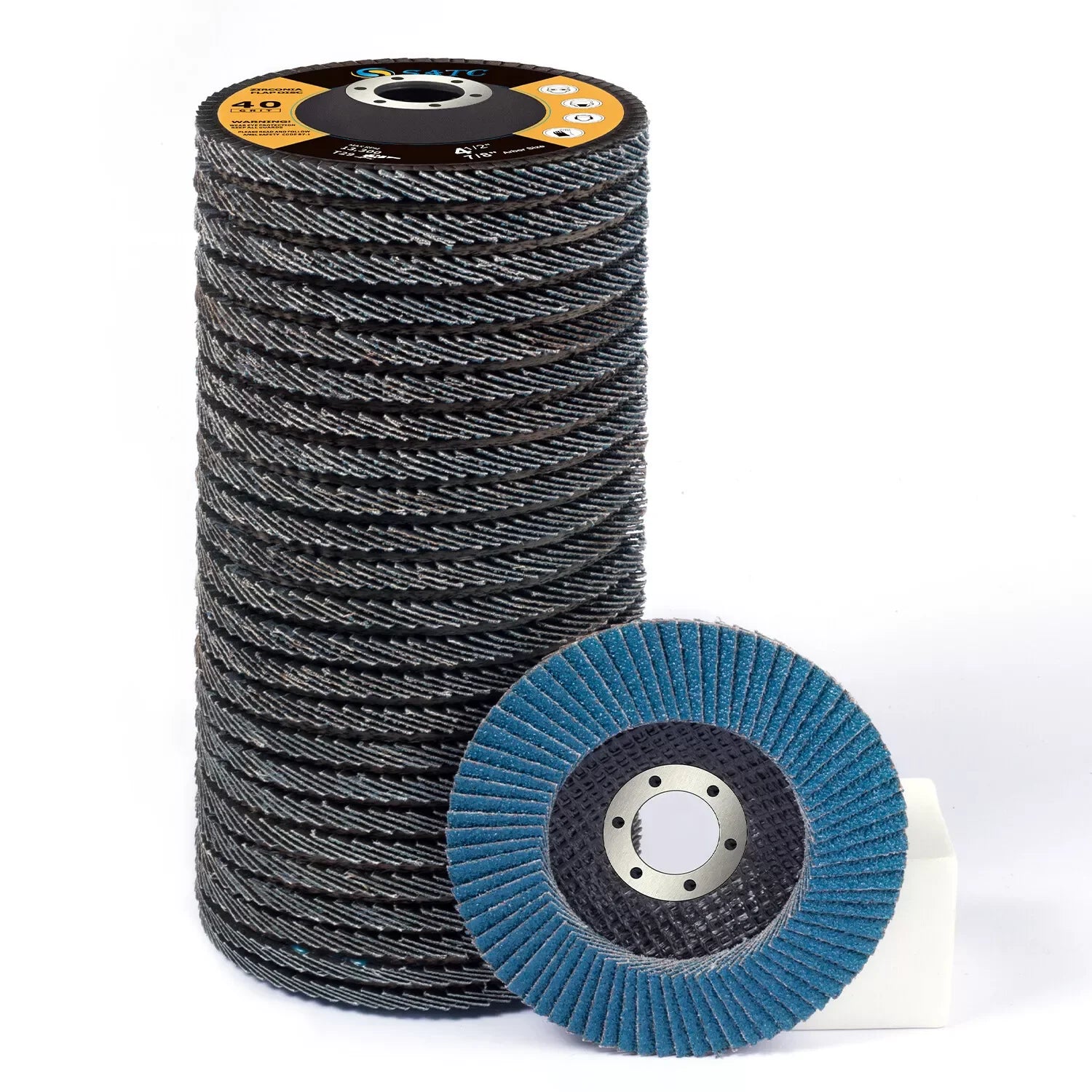 Ready to Ship SATC 200PCS 100mm Zirconia Flap Discs 40/60/80/120 Grit Type 29 for Metal Wood Grinding Sanding Angle Grinder