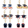 New Graduation Season Earrings Doctor's Hat Bachelor's Degree Alloy Dangling Earrings Student Graduation Creative Gift