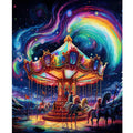 Diamond Painting DIY Home Decor Carousel Full Round Embroidery Stitch Cross-Stitch 30x40cm/12x16inch Frame Landscape Subject