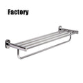 Factory Hotel Wall Mounted Stainless Steel Towel Rack Fashionable Double Design Bathroom Accessories