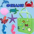 Large Size PVC Custom Beach Tote Bag Charms Waterproof Professional Style with Seahorses Dolphins Oceans Beach Accessories