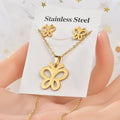 Fashion Titanium Steel Jewelry Stainless Steel Earring and Necklace butterfly Dolphin Jewelry Sets for Women