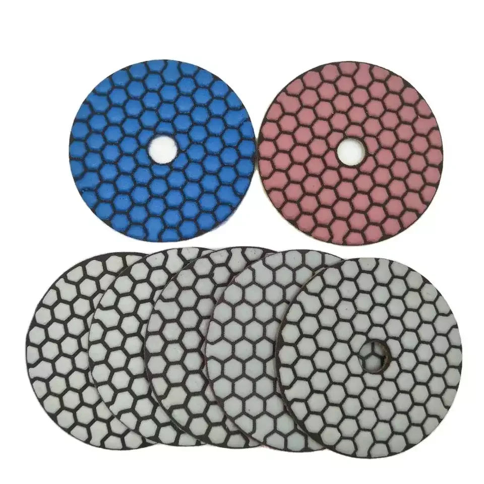Hot Selling 100mm 4 Inch 7 Steps Dry Polishing Pad for Granite Marble Abrasive Polishing Pad Polishing Buffing Pads
