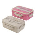 Hot Sale Portable Wheat Straw Lunch Box Cutlery Eco-friendly 3 Compartments BPA Free Multifunctional Light Degradable for Kids