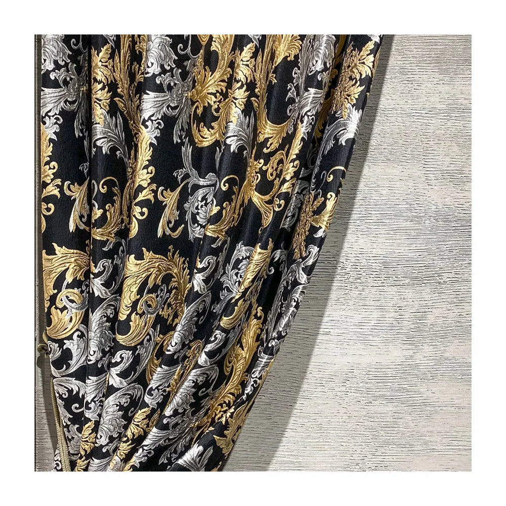 M&Y Home Textile Velvet Blackout Stock Curtain Roll Luxury Jacquard Fabrics for Curtains Cloth Fabric
