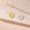 Stainless Steel Gold Plated Mini Charm Wholesale Hollow Round Pendant Jewelry Accessories for Necklace Bracelet