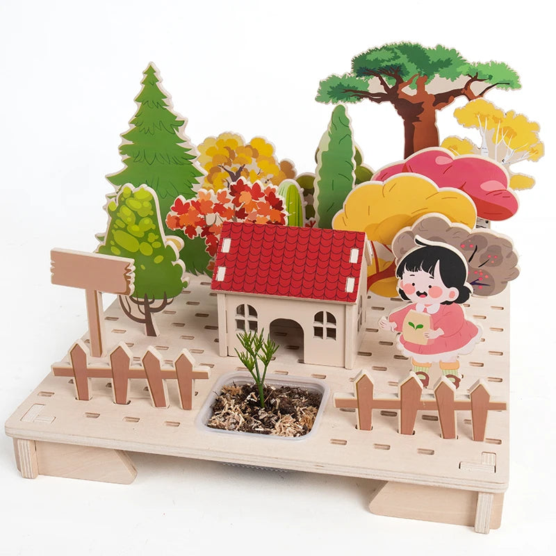 2026 New Trends Children's Wood Planting Garden Doll House Game Educational Pretend Playing Gift Farm Toys for Boys Girls