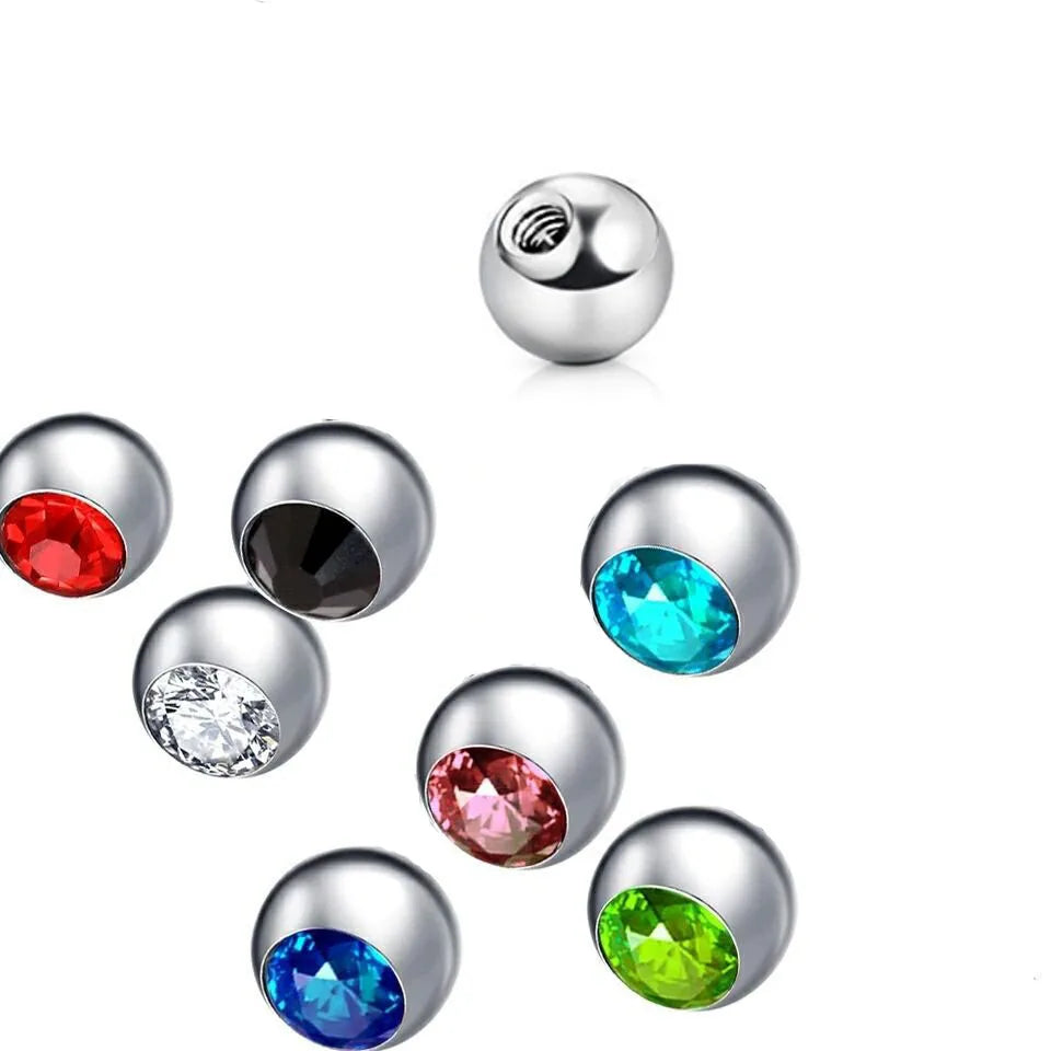 Gaby 316L Steel Crystal Diamond Piercing Replacement Ball Piercing Ball Barbell Nipple Eyebrow Piercing