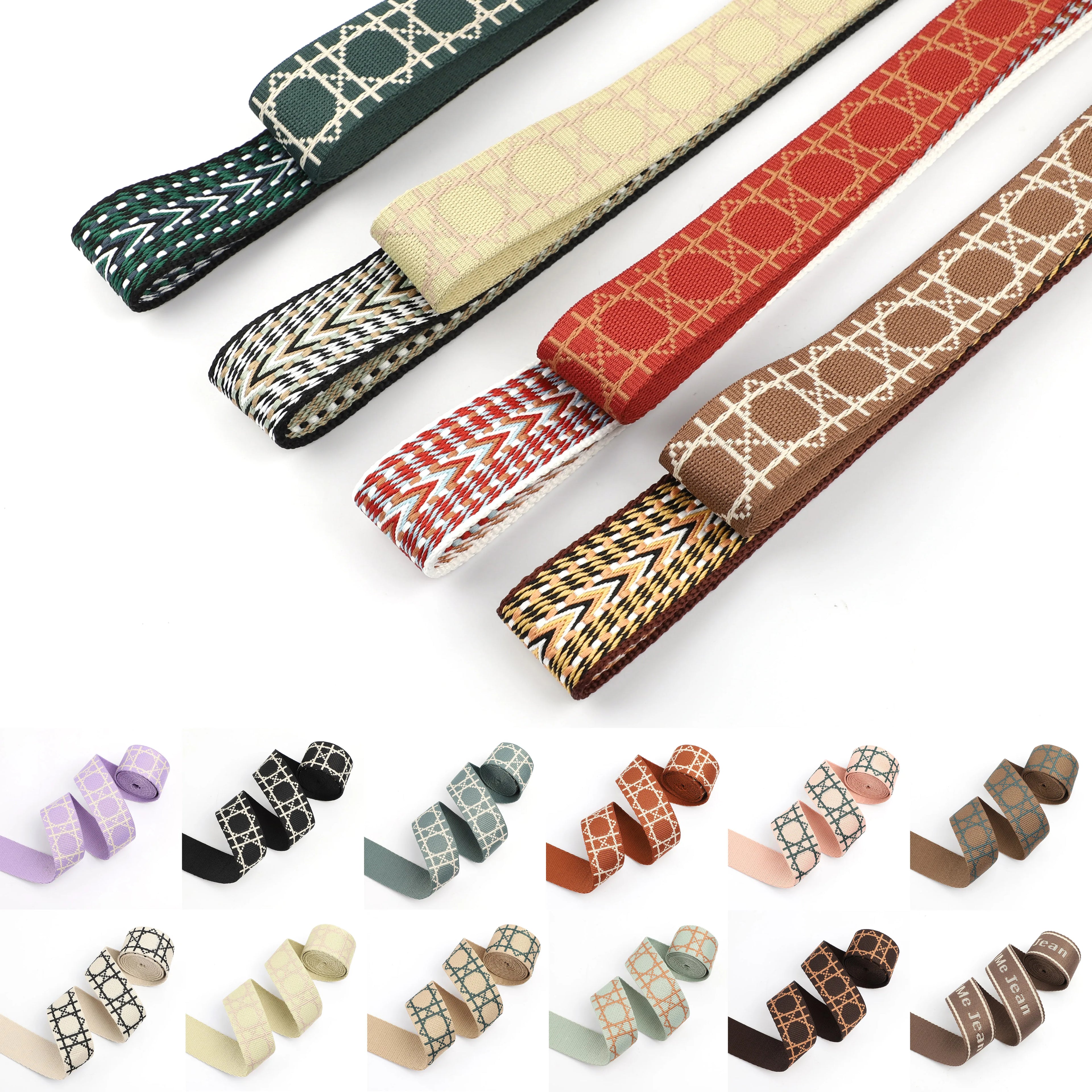 Bag Strap Handbag Wallet Shoulder Bag Webbing DIY Craft Sewing Accessories Shoulder Canvas Bag 2M/5M/10M Jacquard Webbing Strap