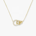 LOZRUNVE 925 Sterling Silver Halo Lucky Diamond Circle Pendant Necklace Gold Jewelry