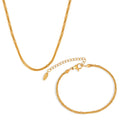 18K Gold Plating Girls Snow Flower Shape Chain Choker Necklace Bracelet Set for Women New