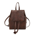 Compact Retro Brown Backpack for Women Simple and Elegant Double-shoulder Drawstring Single-shoulder Bag